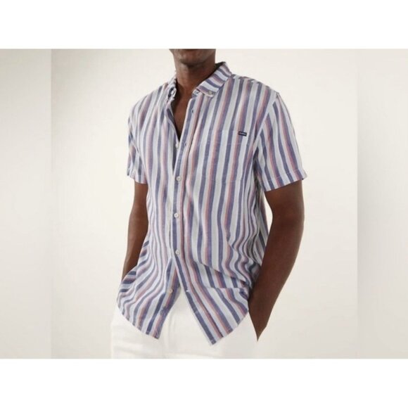 Chubbies Mens Large Classy Poplin Friday Shirt Button Down Striped Resort Cruise - Picture 1 of 9
